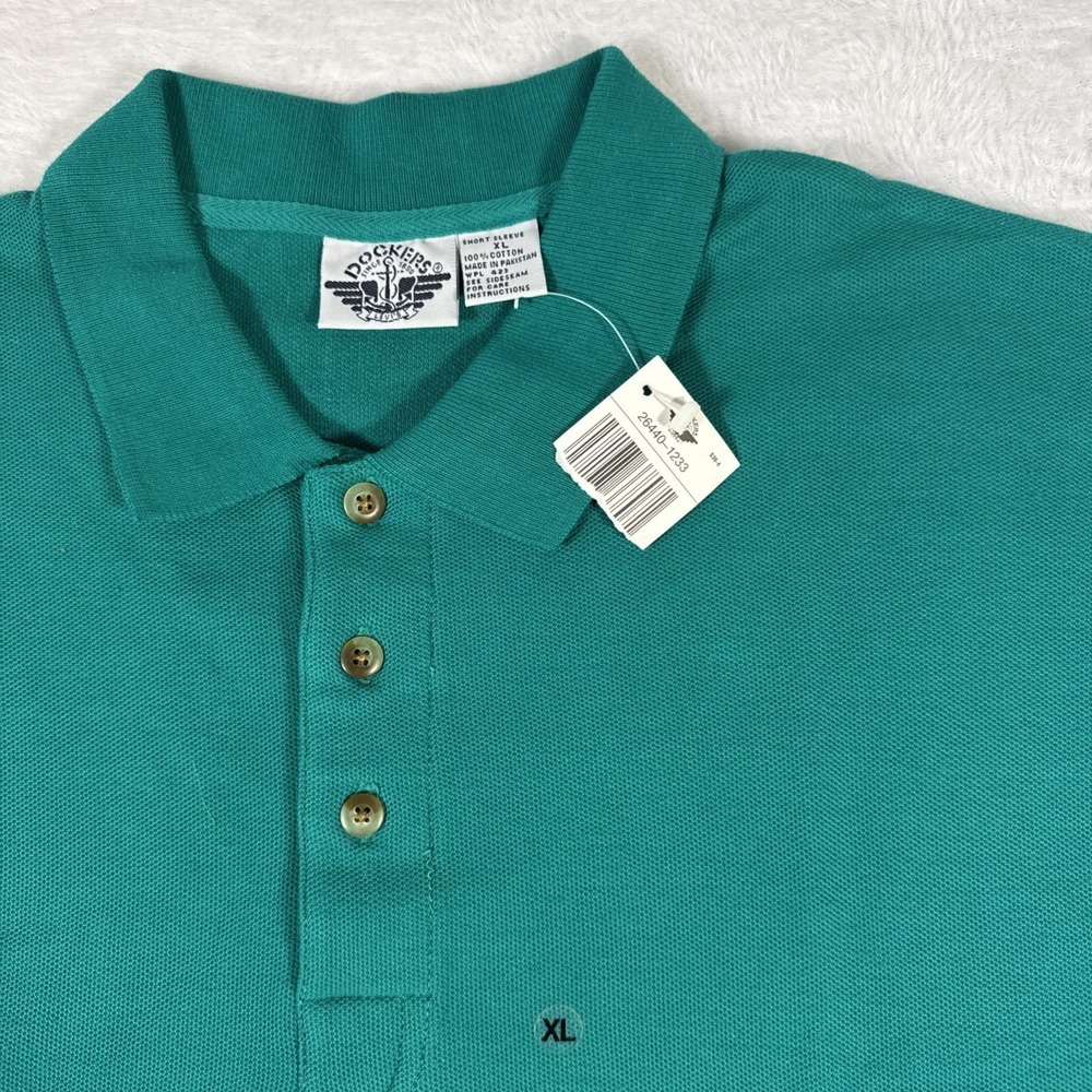 Dockers by Levi's XL Teal Polo Shirt 100% Cotton Short Sleeve NWT